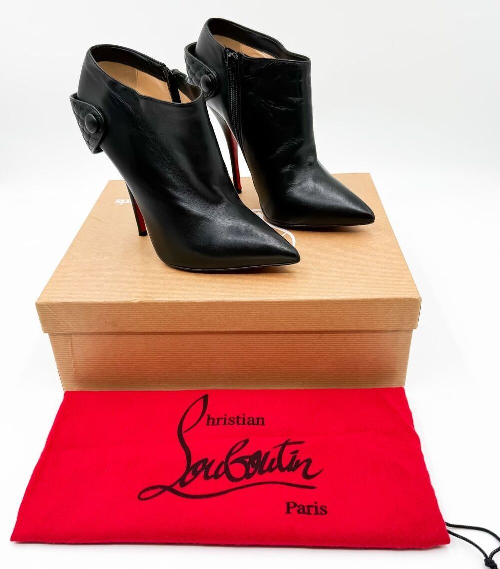 Christian Louboutin Huguette 120 Pointed Toe Ankle Boots EU 38.5 US 8.5